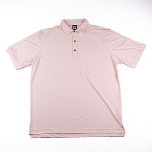 FootJoy Golf Polo Shirt Men’s 2XL Pink Micro Dot Performance Short Sleeve